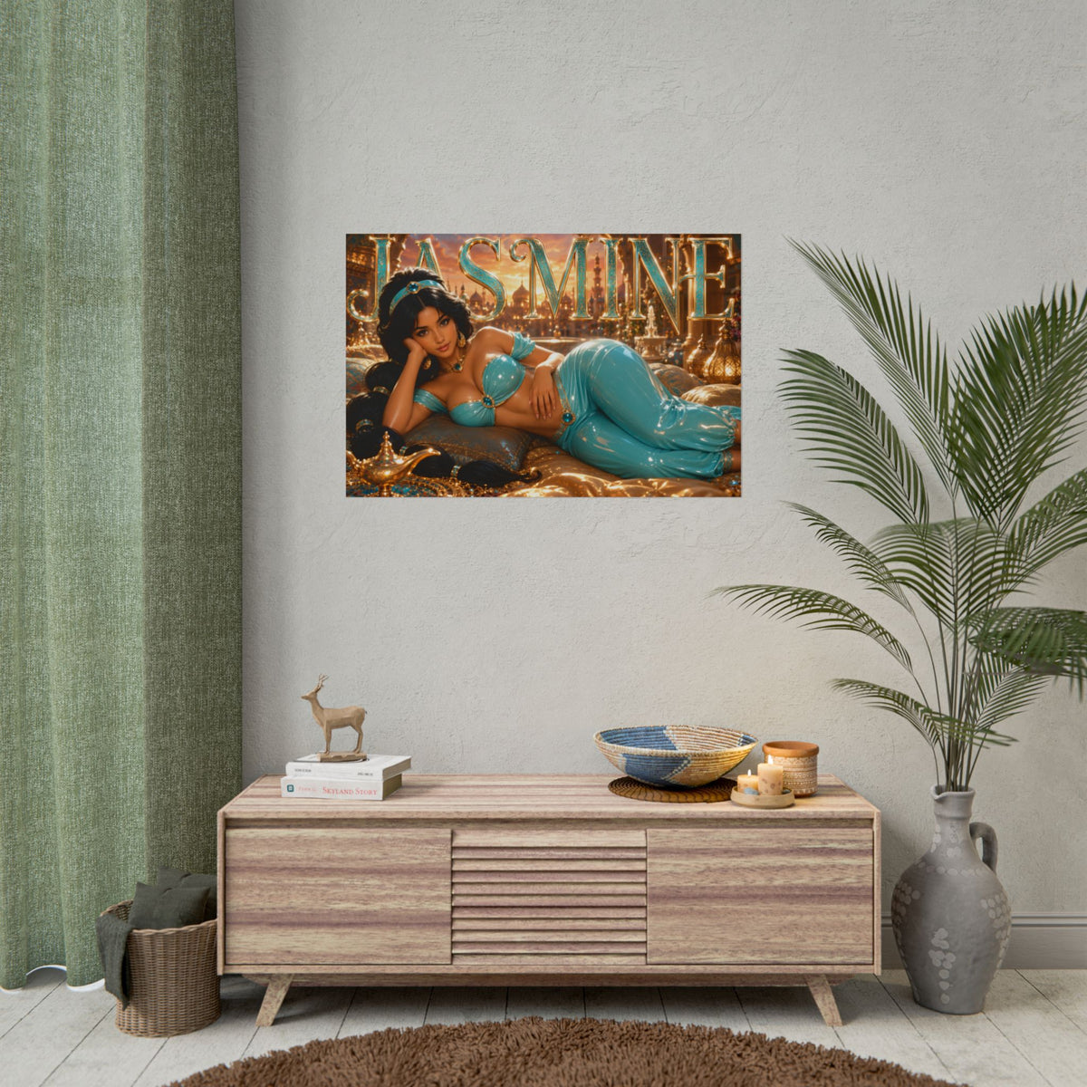 Fantasy Room Decor Princess Jasmine Aladdin Poster Wall Art Character Print