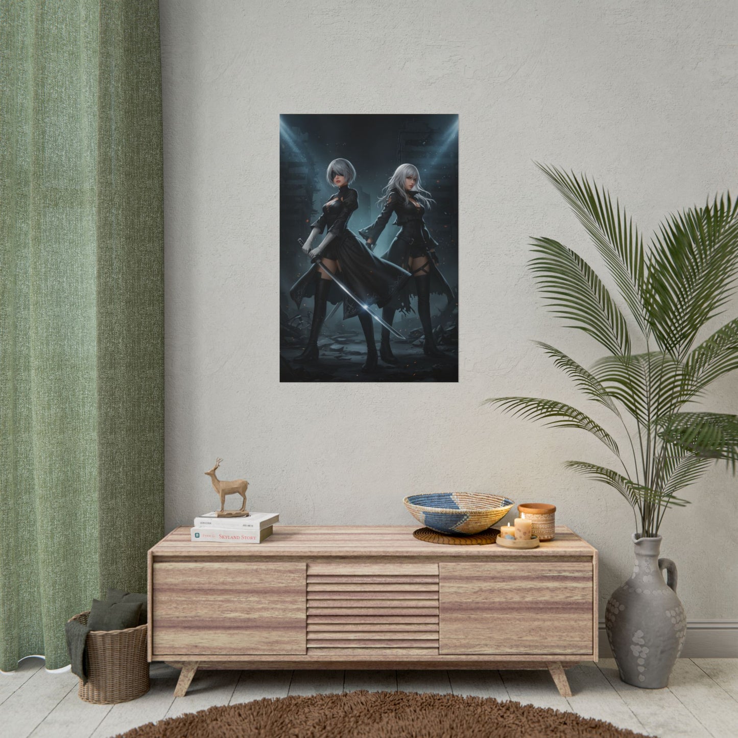 2B and A2 NieR Automata Poster – Iconic Android Heroines Wall Art
