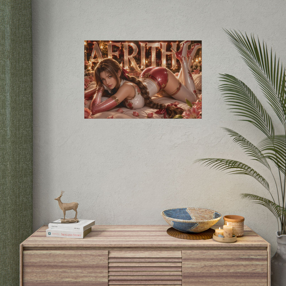 Gaming Wall Art Aerith Gainsborough Poster Game Room Decor Gamer Gift Print