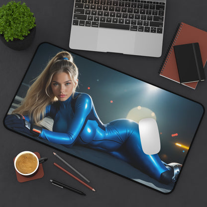 Килимок для столу Samus Aran, килимок для миші Sci-Fi Bounty Hunter, футуристичний ігровий стіл