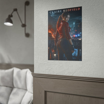 Resident Evil 2 Claire Redfield Poster Video Game Wall Art Print