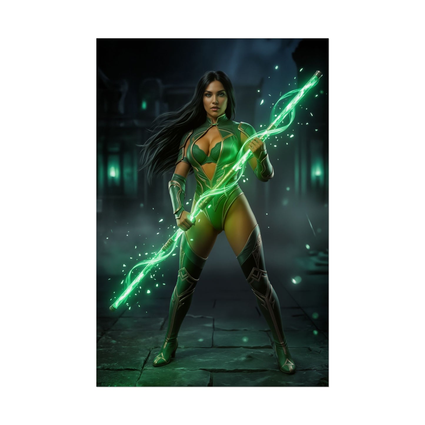 Jade Mortal Kombat Poster, Mortal Kombat Wall Art, Fighting Game Girl Print, Ninja Warrior Decor, Gamer Gift