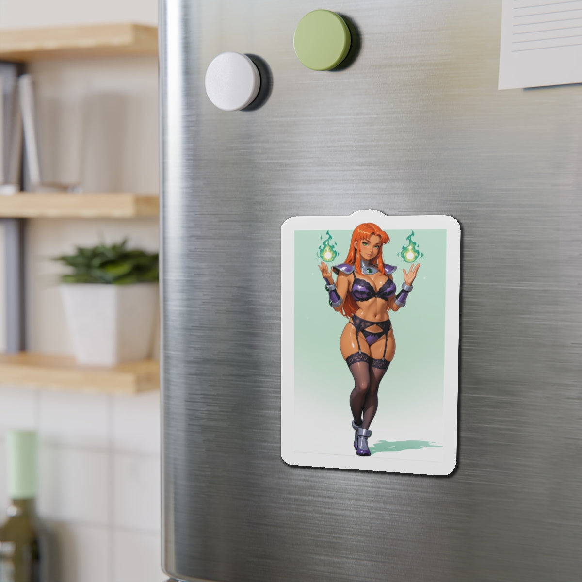 Starfire-Magnet – Kühlschrankmagnet mit Anime-Motiv aus Teen Titans, heiße Heldin als Deko