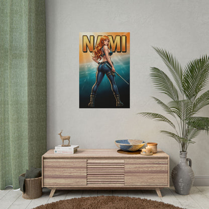 Nami One Piece Poster, One Piece Wall Art Print, Pirate Girl Decor, Anime Wall Art, Gift for Anime Fan