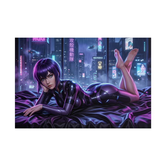 Motoko Kusanagi Poster, Cyberpunk Wall Art, Anime Print Decor