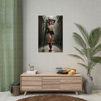 Постер дівчини-файтинга | Настінне мистецтво вайфу Тіфи Локхарт для декору отаку