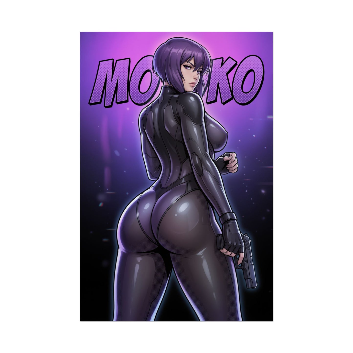 Motoko Kusanagi Poster, Ghost in the Shell Wall Art, Cyberpunk Girl Print, Sci Fi Anime Wall Art, Gamer Gift