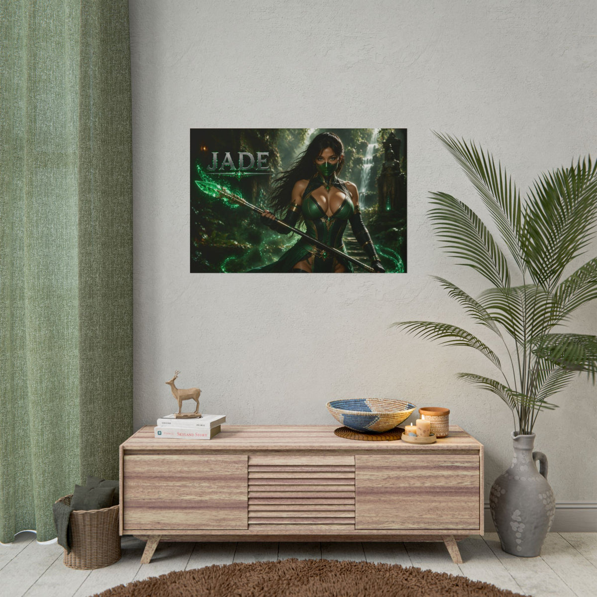 Gaming Wall Art Jade Mortal Kombat Poster Game Room Decor Gamer Gift Art Print