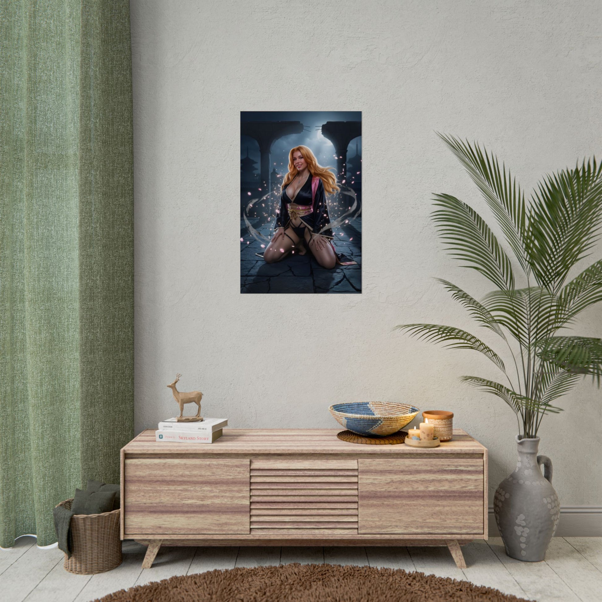 Rangiku Matsumoto Poster / Rangiku Matsumoto Wall Art / Rangiku Matsumoto Art Print / Bleach Poster – elegant night sakura anime wall art