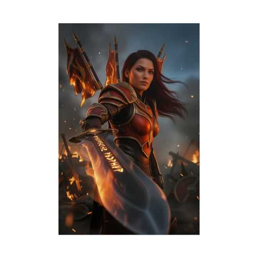 Legion Commander Dota 2 Poster, Dota 2 Wall Art Print, Warrior Knight Girl Decor, MOBA Game Wall Art, Gamer Gift