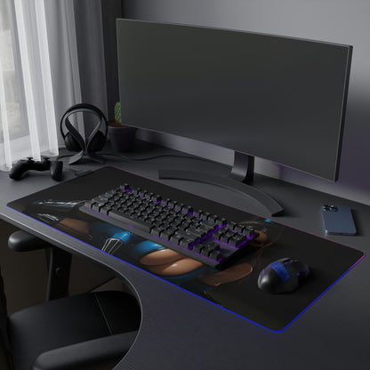 Kitana Schreibtischunterlage – LED RGB-Pad, Waifu Anime-Mädchen Gaming-Setup