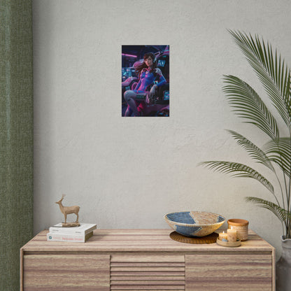 D.Va Overwatch Poster, Overwatch Wandkunst, Gamer Girl Deko, Esports Zimmer Wandkunst, Gaming Setup Poster