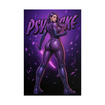 Psylocke Kunstdruck, Marvel Poster, Mutant Ninja Girl Wandkunst, Comic Charakter Deko, Geschenk für Fan