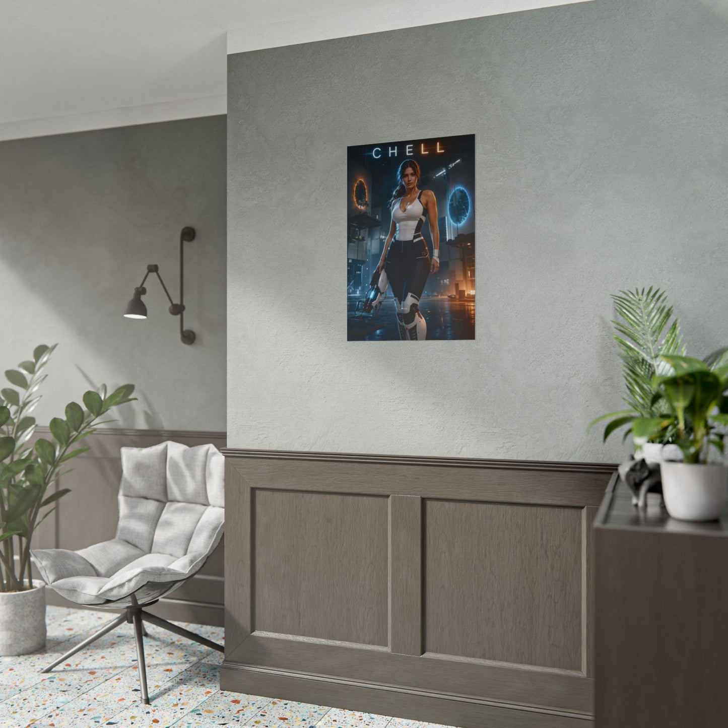 Portal Chell Poster Valve Video Game Wall Art Print