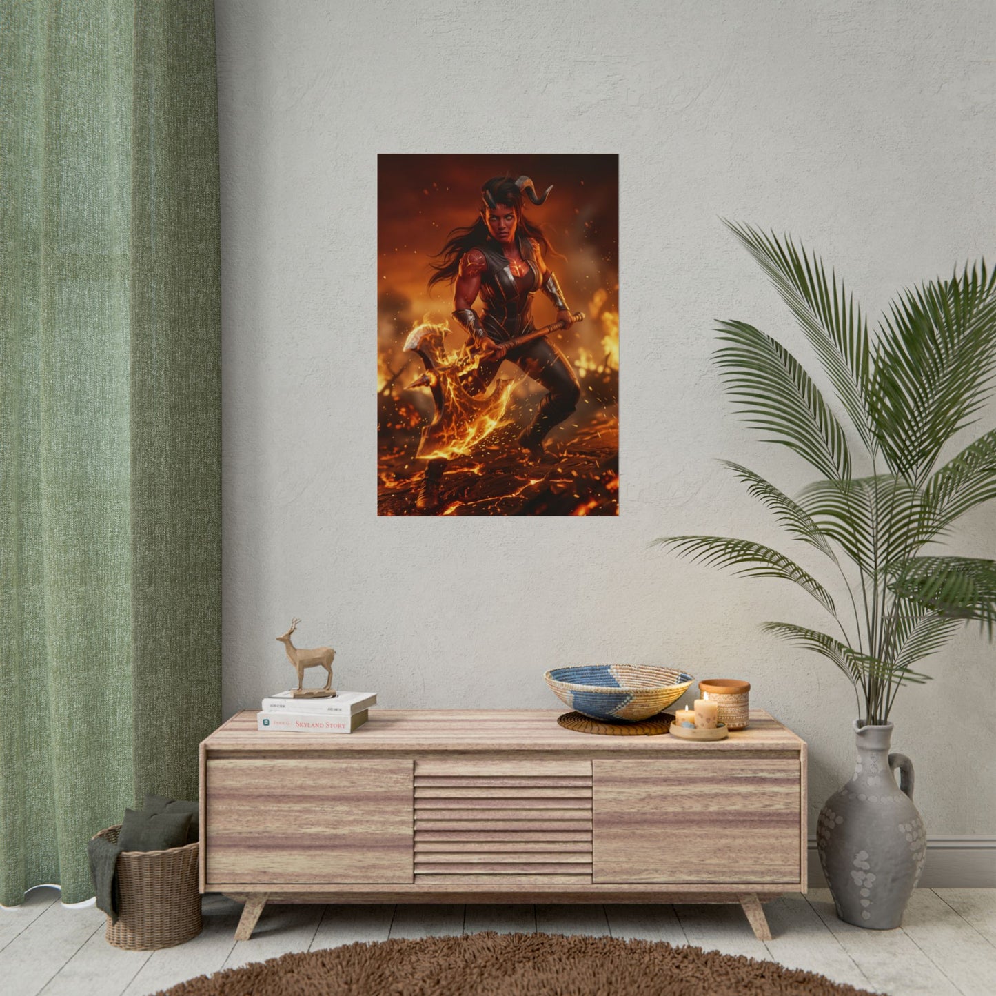 Karlach Baldurs Gate 3 Poster, BG3 Wall Art Print, Fantasy Warrior Girl Decor, RPG Game Wall Art, Gamer Gift