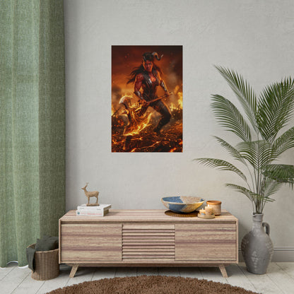 Karlach Baldurs Gate 3 Poster, BG3 Wall Art Print, Fantasy Warrior Girl Decor, RPG Game Wall Art, Gamer Gift