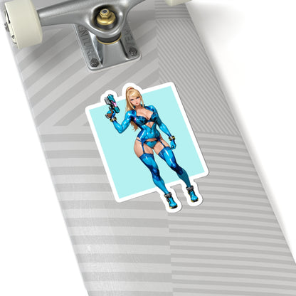 Наклейка Самус Аран – футуристична вінілова наклейка для ноутбуків, журналів та аксесуарів