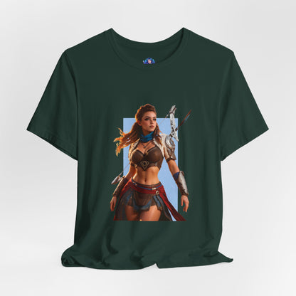 Aloy-T-Shirt | Horizon-Heldin-Shirt für Gamer &amp; Anime-Fans | Tapfere Jägerin-Shirt