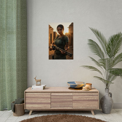 Sheva Alomar Poster – Resident Evil Wall Art Print, Action Heroine Decor
