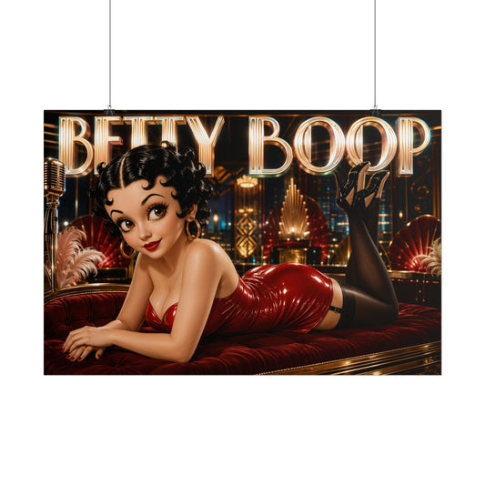 Betty Boop Character Poster Betty Boop Vintage Style Wall Decor Collectible