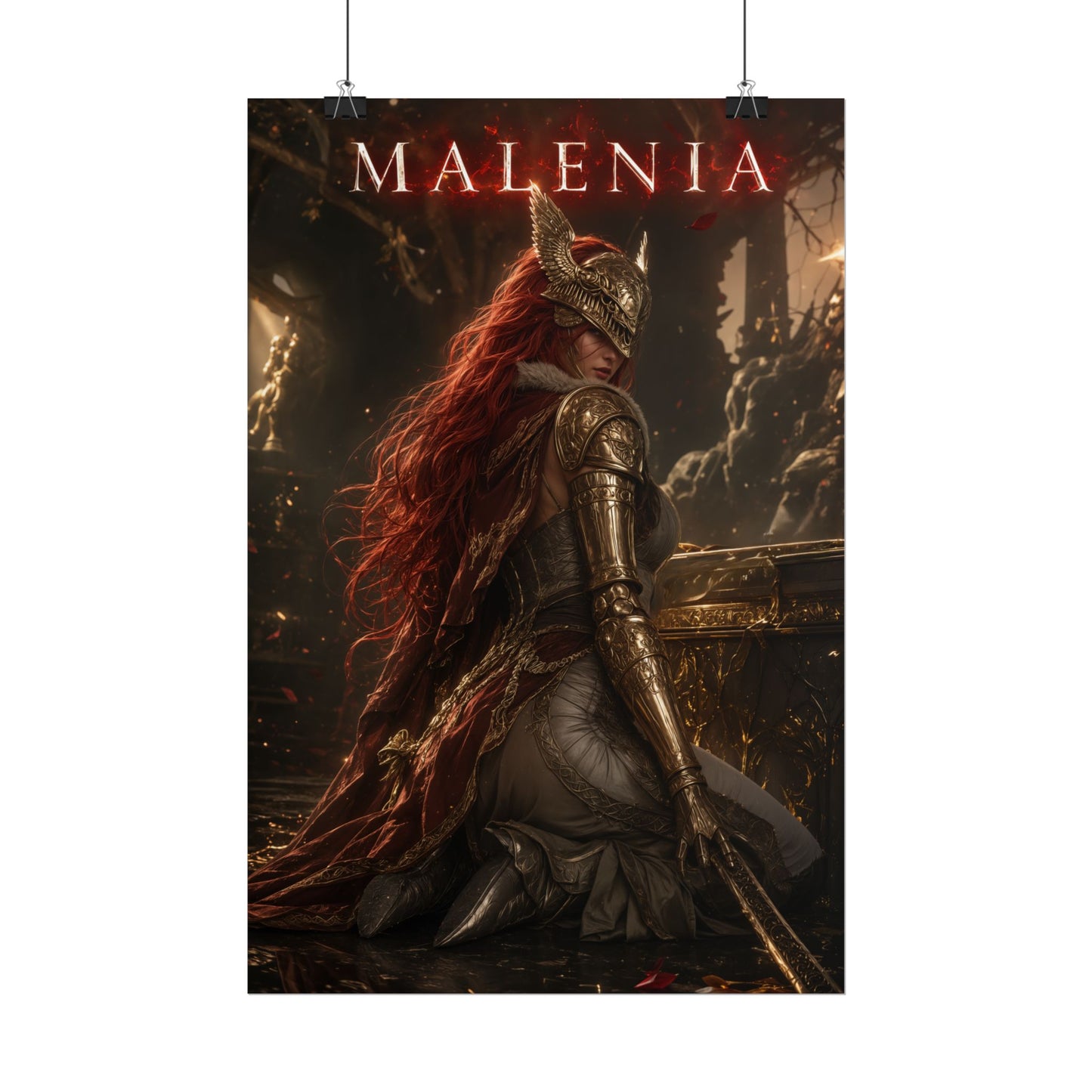 Malenia Poster, Elden Ring Wall Art, Fantasy Print, Gamer Decor