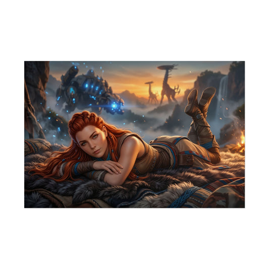 Aloy Horizon Poster, Gaming Wall Art, Fantasy Game Print Decor