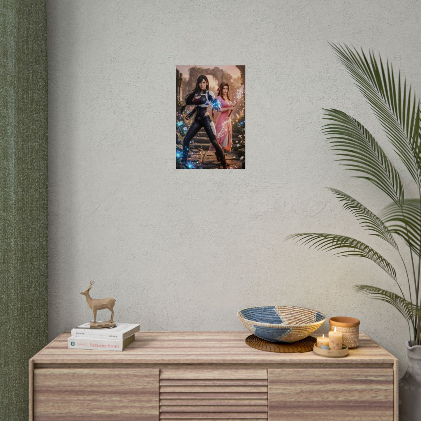 Tifa Lockhart and Aerith Poster, Final Fantasy Wall Art Print, RPG Girl Duo Decor, Gaming Room Wall Art, Gamer Gift