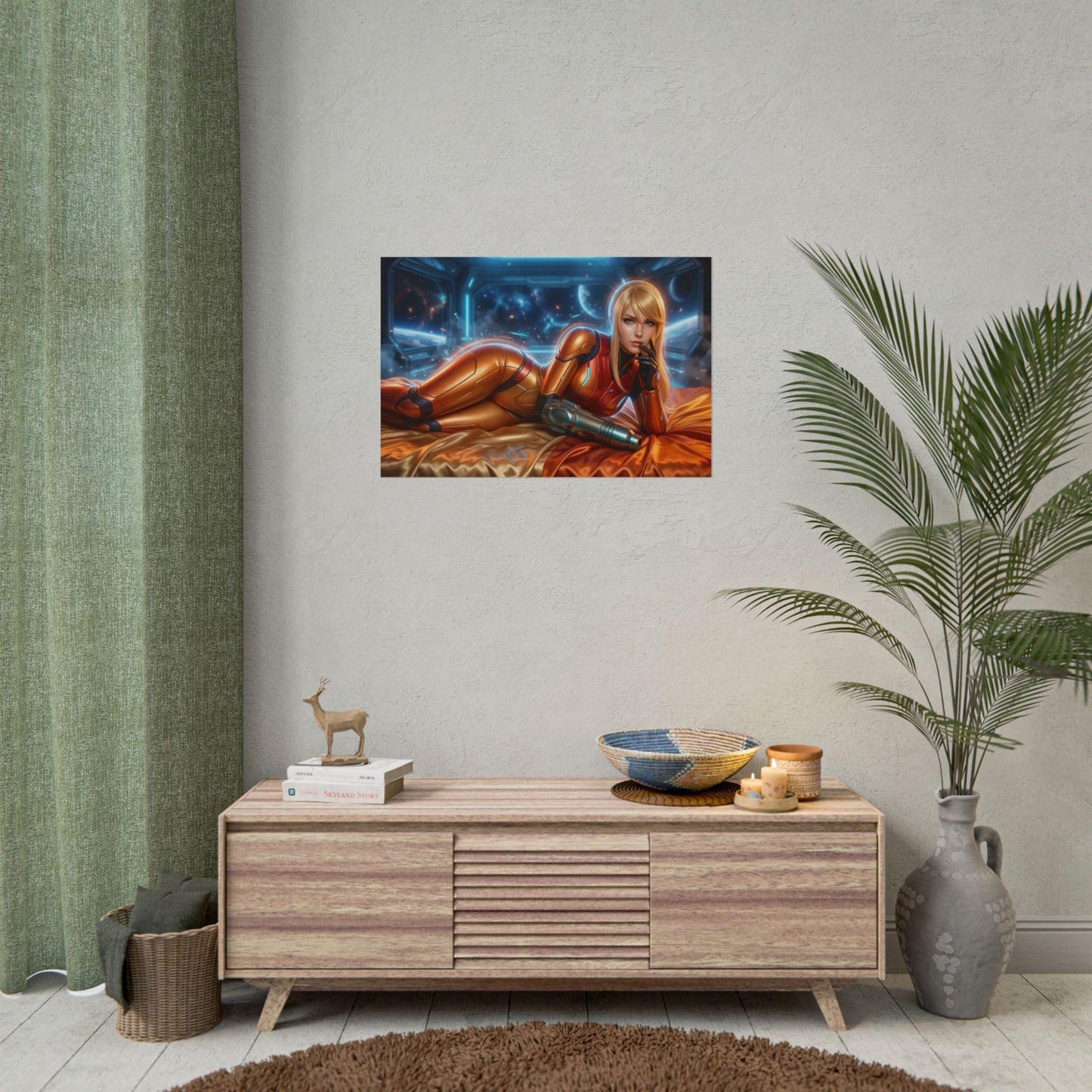 Samus Aran Poster, Gaming-Wandkunst, Sci-Fi-Poster, Raumdeko