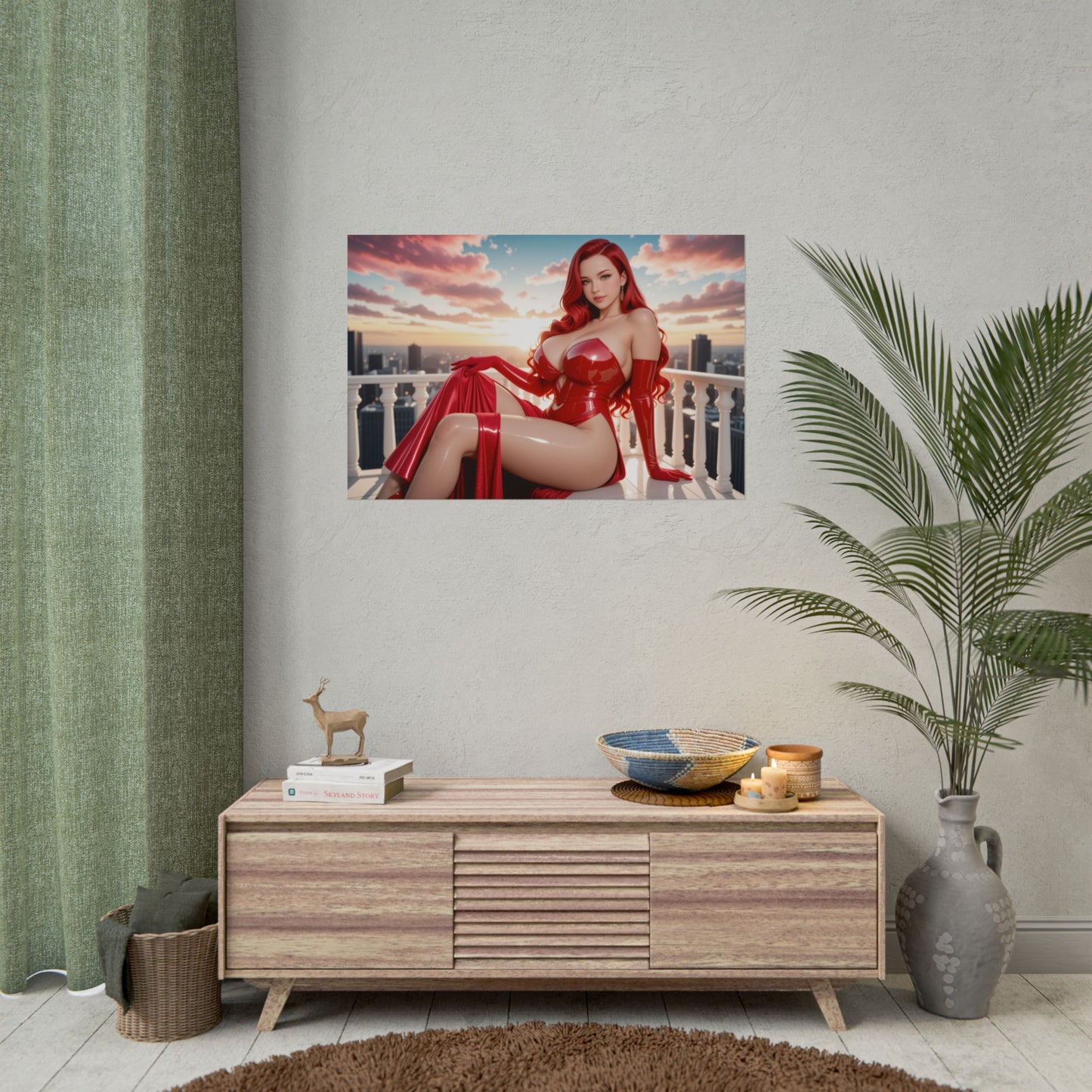 Jessica Rabbit Kunstdruck | Fantasievolles Wandposter für glamouröses Waifu-Zimmerambiente