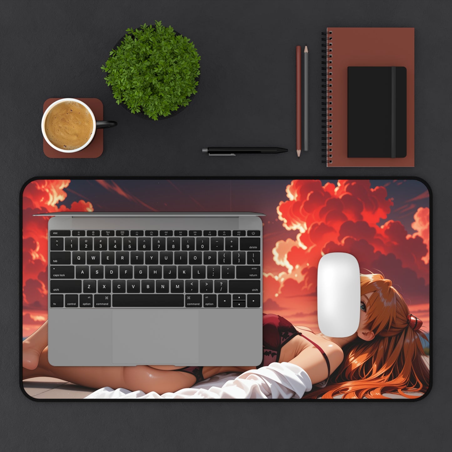 Килимок для столу Аски Ленглі, килимок для миші з аніме-меха-героїнею, налаштування ігрового столу