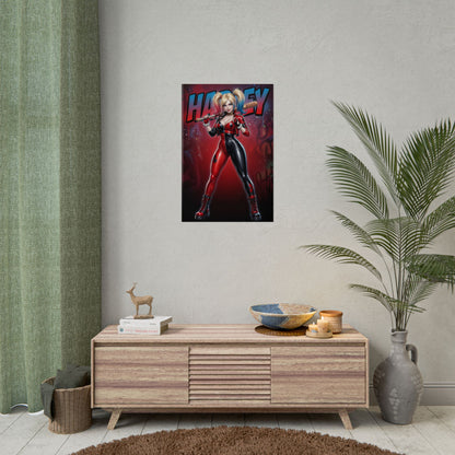 Harley Quinn Art Print, DC Comics Poster, Comic Villain Girl Wall Art, Gotham Decor, Gift for Fan