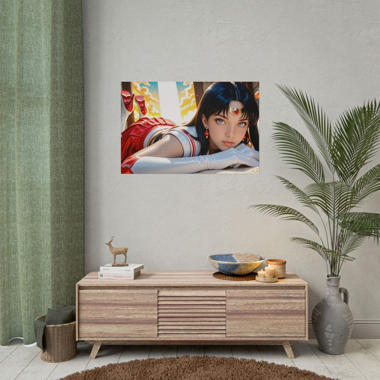 Sailor Mars Poster | Anime-Waifu-Wandbild für Feuerwächter-Dekoration