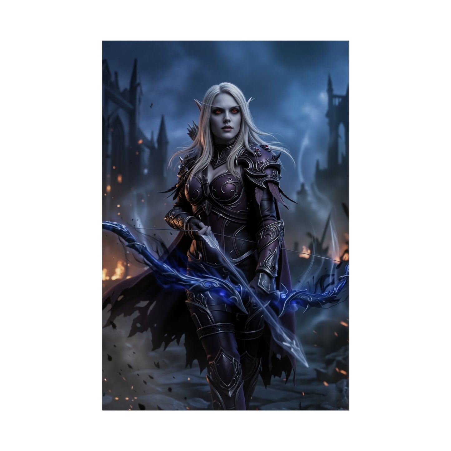 Drow Ranger Dota 2 Poster, Dota 2 Wall Art Print, Dark Archer Girl Decor, Fantasy Game Wall Art, Gamer Gift