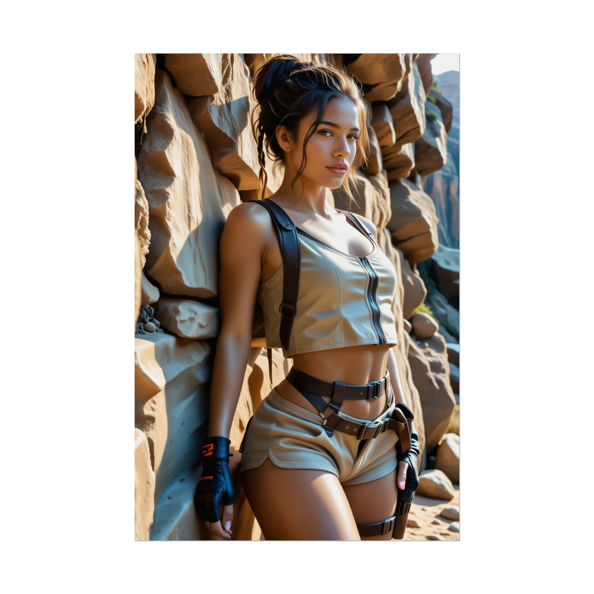 Panam Palmer Poster  Cyberpunk Heroine Wall Art for Gaming Room Decor featuring detailed portrait of female cyberpunk heroine in tactical outfit
