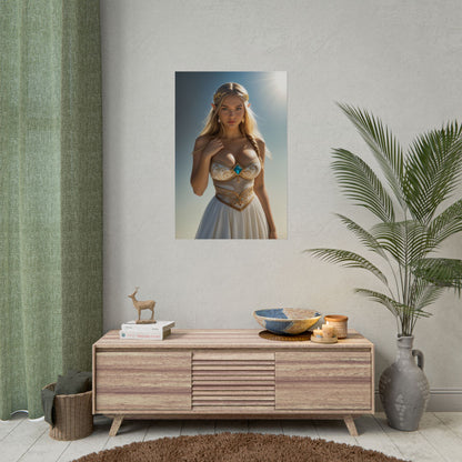 Плакат із зображенням принцеси фентезі, елегантний художній принт героїні, настінний декор Містичного Королівства