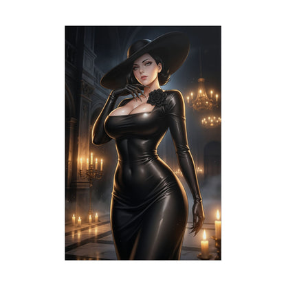 Lady Dimitrescu Resident Evil Village Poster Vampire Woman Wall Art Gothic Lady Print Horror Game Character Gaming Room Decor Gift