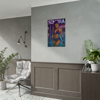 Gaming Wall Art Sombra Overwatch Poster Bedroom Game Room Decor Art Print