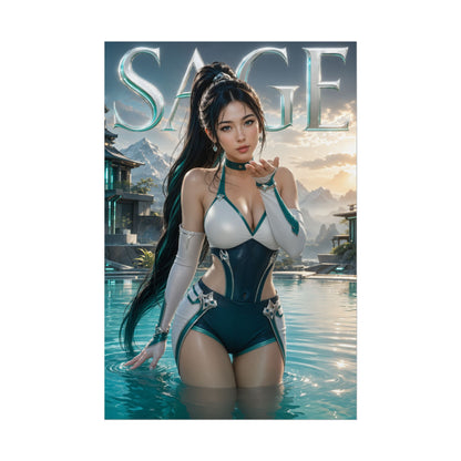 Sage Valorant Gaming Poster Wall Art Gamer Room Decor Collectible Print