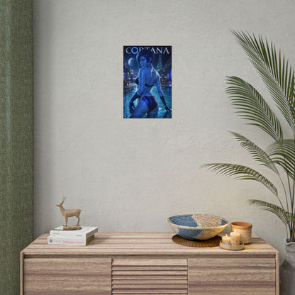 Cortana Halo Gaming Poster Wall Art Gamer Room Decor Collectible Print