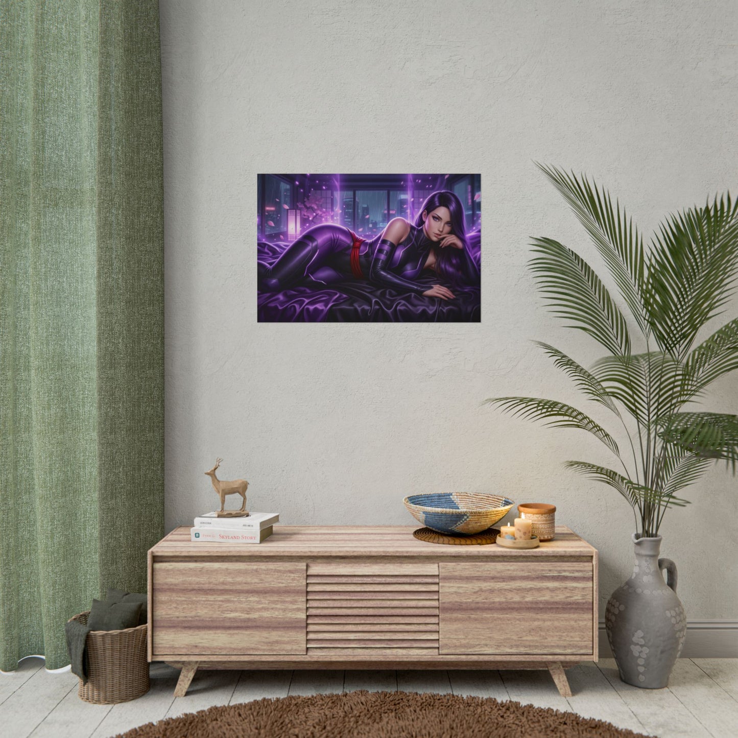 Psylocke Poster, Marvel Wandkunst, Comic-Kunstdruck, Gamer Deko