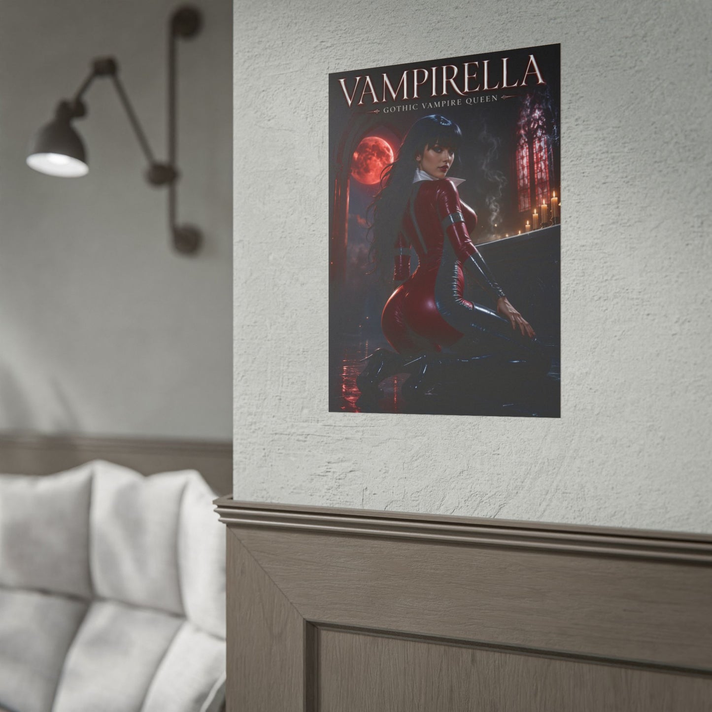 Vampirella Poster, Gothic Wall Art, Horror Print, Pin Up Decor