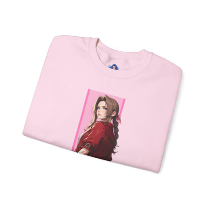 Aerith Gainsborough Sweatshirt, FFVII Crewneck, Cozy Fantasy Gaming Apparel for Fans