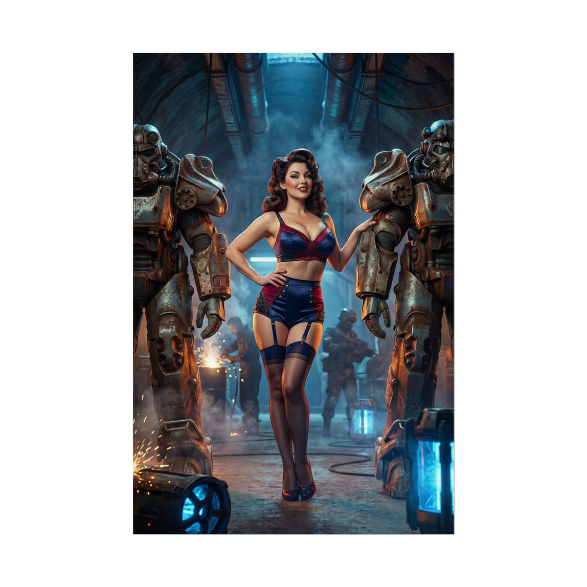 Fallout Retro Woman Poster / Fallout Retro Wall Art / Fallout Retro Art Print / Fallout Poster - vintage pin-up Fallout woman in retro vault setting