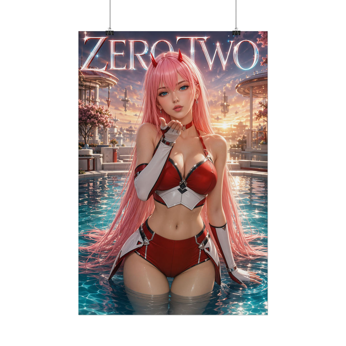 Zero Two Darling in the Franxx Poster Wall Art Character Room Decor Collectible