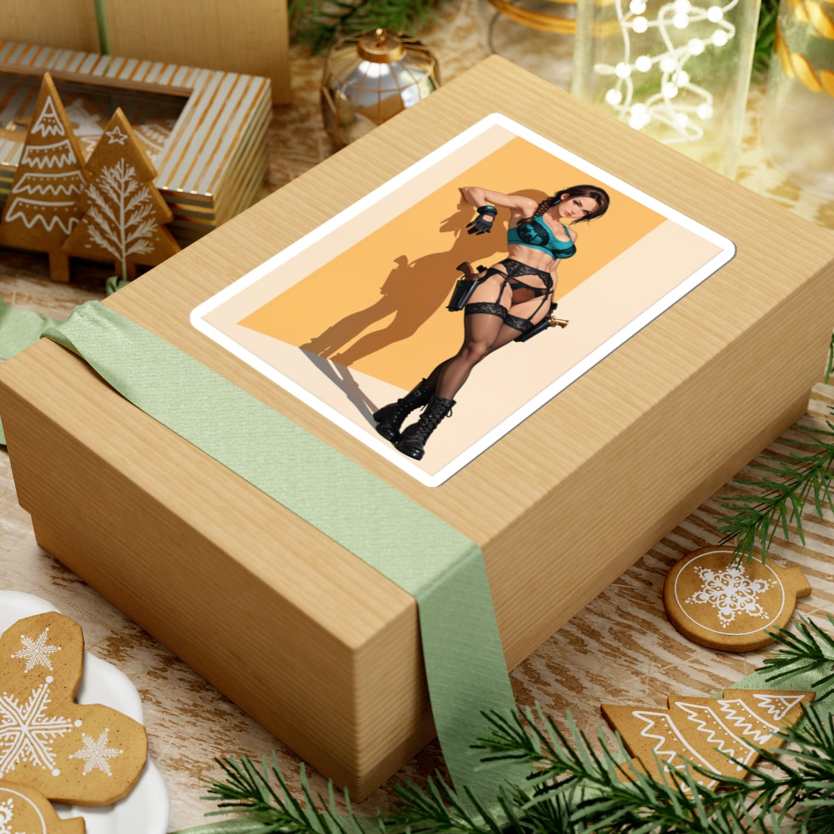 Наклейка Лара Крофт – вінілова наклейка Розкрадачка гробниць для ноутбуків, журналів та спорядження