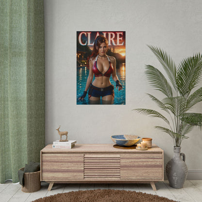 Claire Redfield Resident Evil Poster Wall Art Character Room Decor Collectible P
