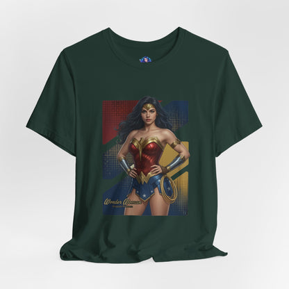 Wonder Woman T-Shirt | DC Comics Anime Tee for Gamers & Hero Fans featuring anime-style Wonder Woman on Bella Canvas 3001 unisex tee