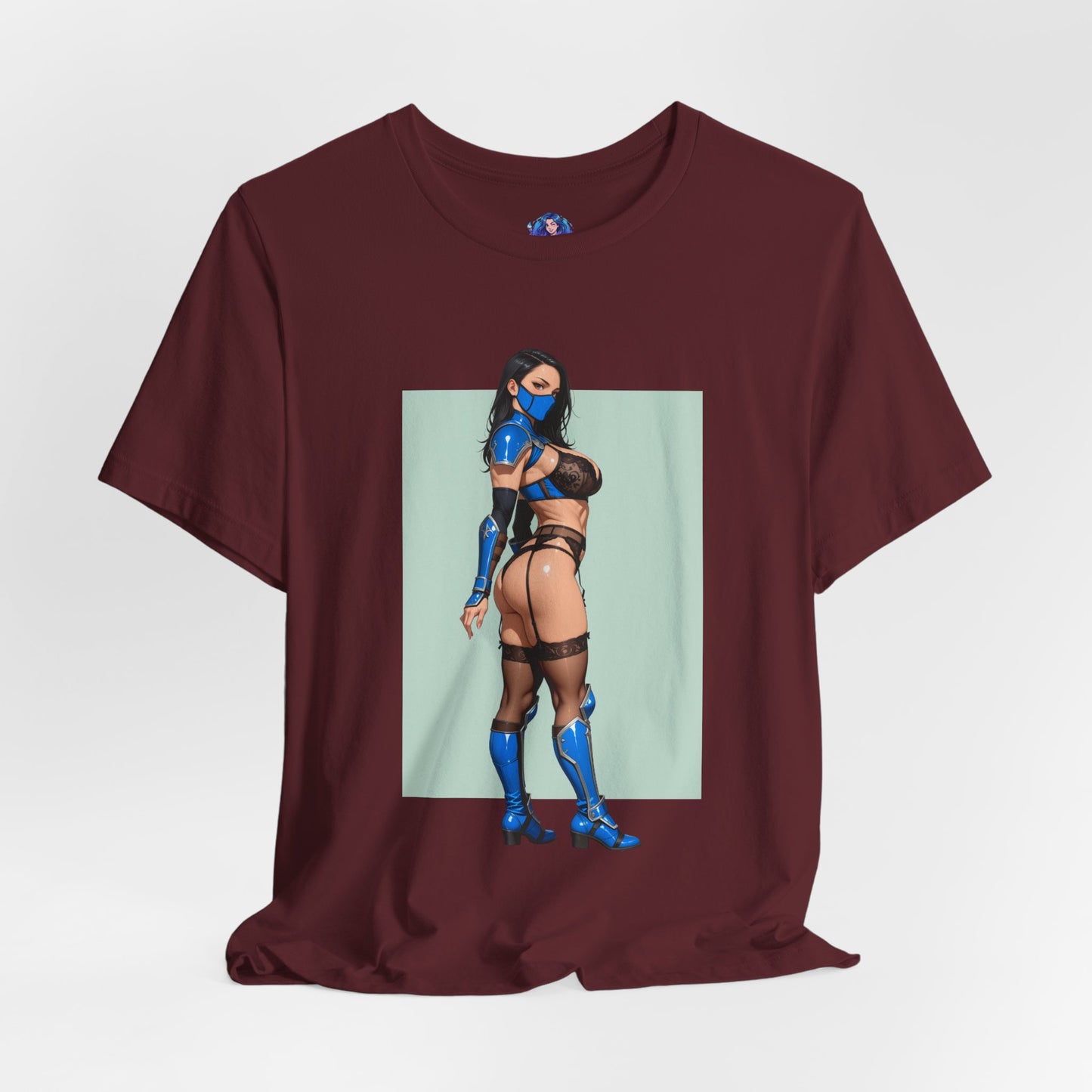 Kitana Grafik-T-Shirt | Mortal Kombat T-Shirt für Otakus und Kampfspielfans | Blaues Ninja-Waifu-Shirt