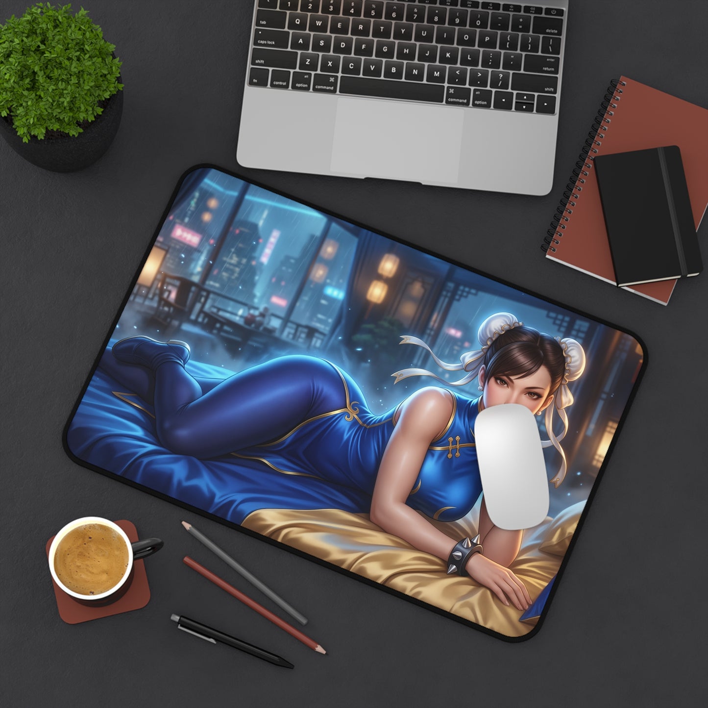 Street Fighter Mouse Pad, Chun-Li Desk Mat, Large Desk Pad