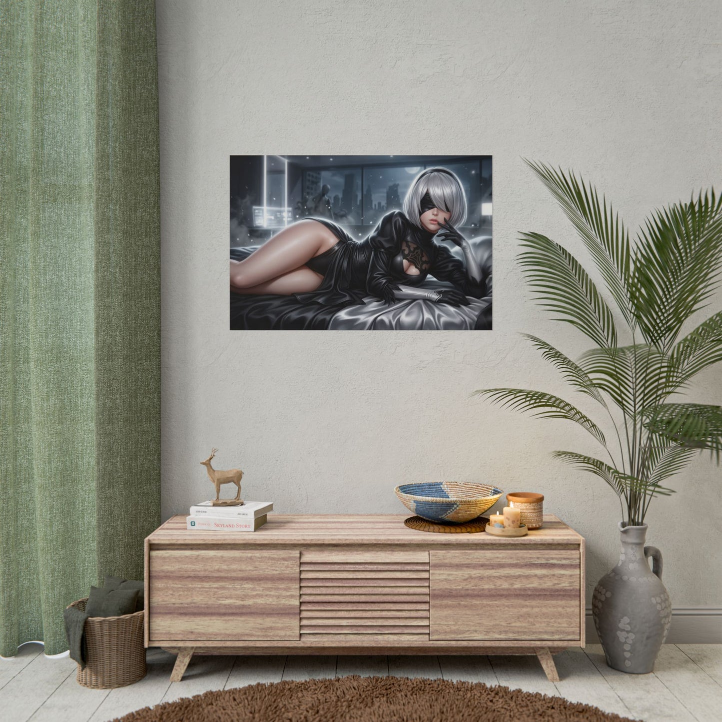 2B Nier Automata Poster, Gaming Wall Art, Sci Fi Anime Print Decor